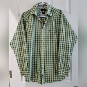 Ariat Small Pro series plaid green long sleeve western